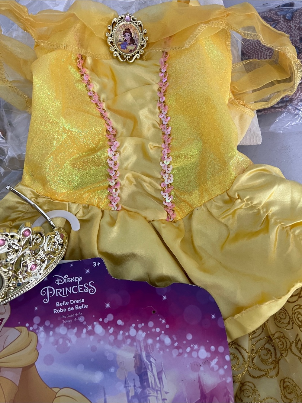 Disney Princess Belle Yellow Sparkle Dress for Kids